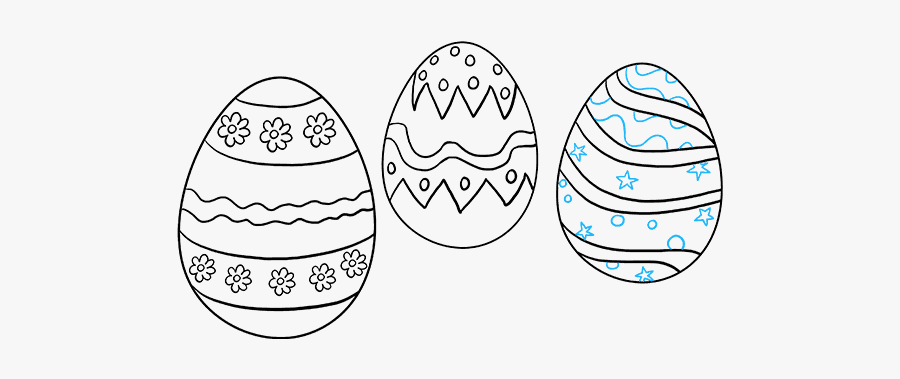 How To Draw Easter Eggs - Easter Bunny Egg Drawing Easy, Transparent Clipart