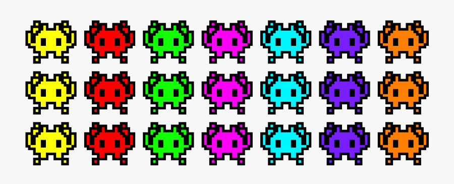 Space Invaders Png - Pixel Art Space Invaders, Transparent Clipart