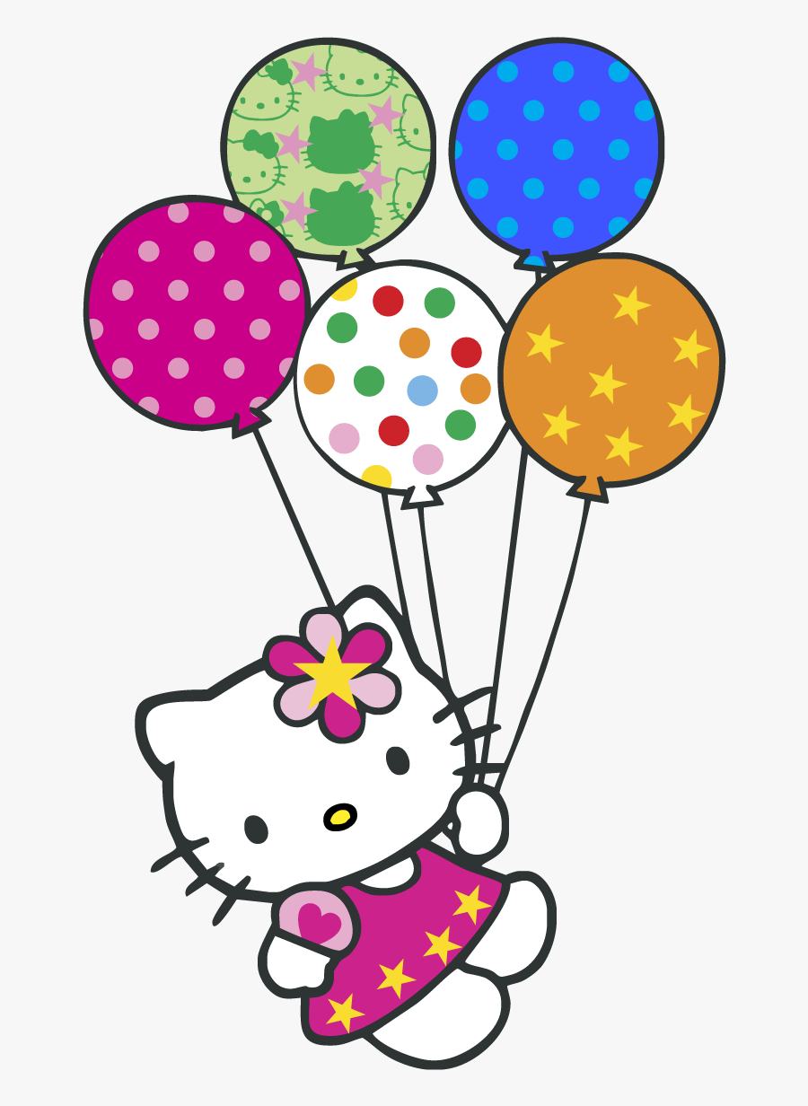 Hello Kitty Balloons Logo Vector Graphic - Hello Kitty Transparent Background, Transparent Clipart