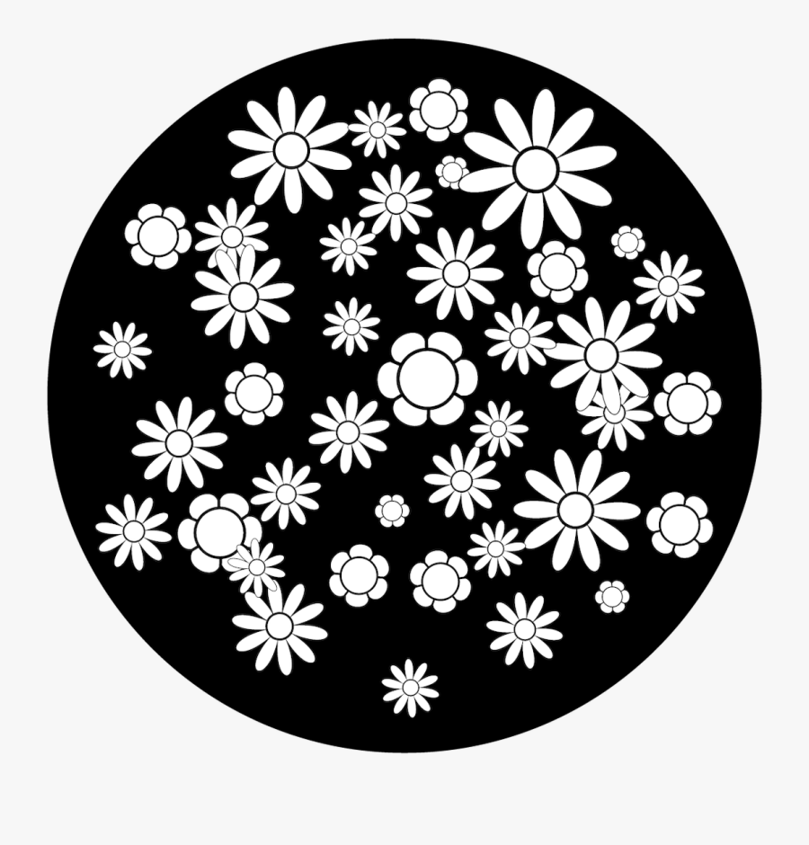 Apollo Design Sr-6175 Abundant Flowers B&w Superresolution - Star Circle Logo Design, Transparent Clipart