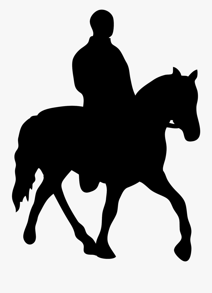 Horse Clip Art Silhouette Image Illustration - Man On Horse Silhouette, Transparent Clipart