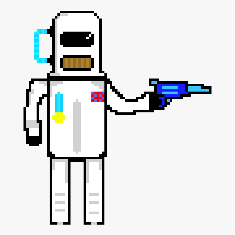 Pixel Art Hero With Gun, Transparent Clipart