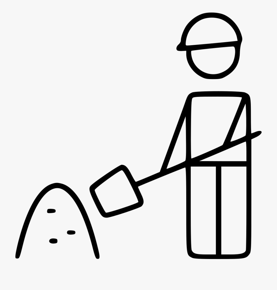 Man Worker Shovel Sand Digger Builder - Man Worker Shovel Icon, Transparent Clipart