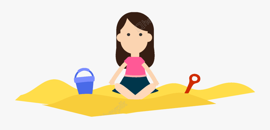 Girl Playing In The Sand Clipart, Transparent Clipart