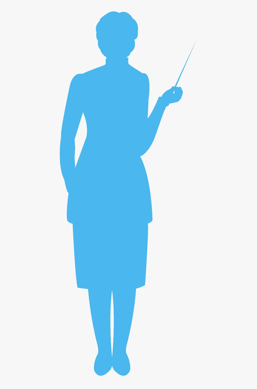 Teacher Silhouette In Blue, Transparent Clipart