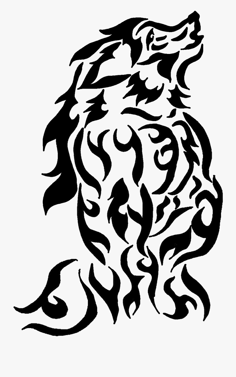 Tattoo Art Drawing Gray Wolf - Wolf Tribal, Transparent Clipart