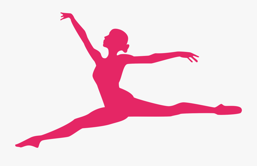Ballet Dancer Gymnastics - Silhouette Clipart Silhouette Leaping Gymnast, Transparent Clipart