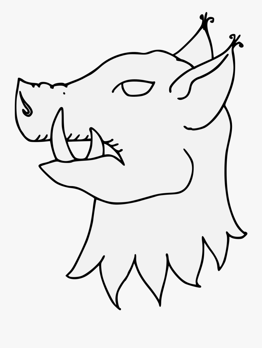 Boar"s Head Erased - Illustration, Transparent Clipart