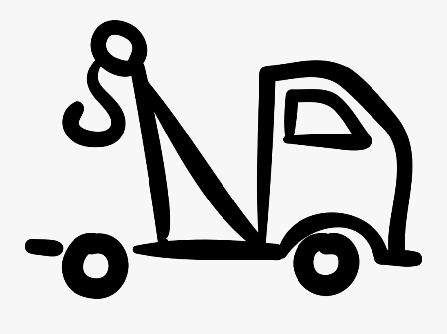 Crane Truck Hand Drawn Outline - Truck Icon Drawn Png, Transparent Clipart