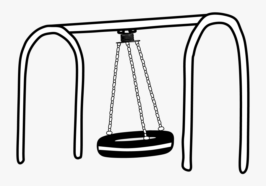 Tire Swing, Stripe, Chains, Arch, Black And White - Swing, Transparent Clipart
