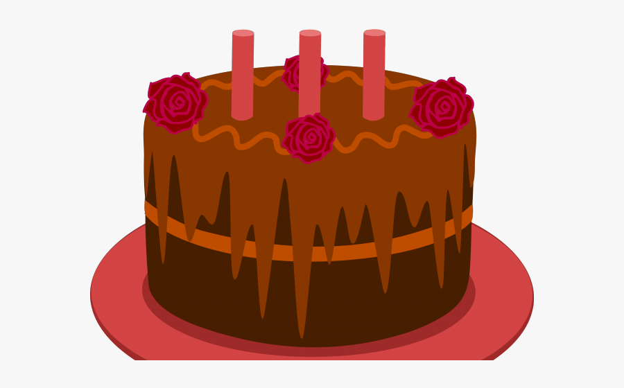 Chocolate Birthday Cake Cartoon, Transparent Clipart