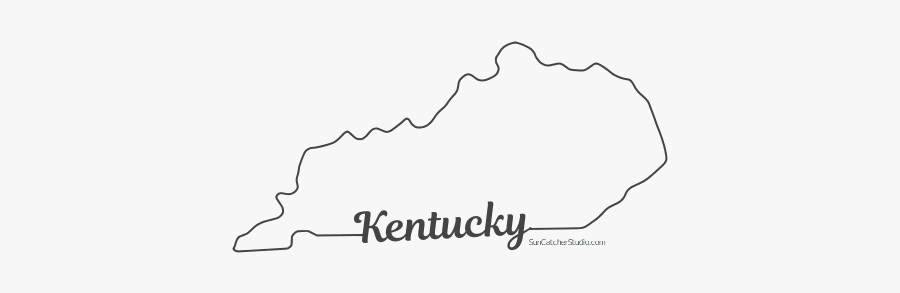 Free Kentucky Outline With State Name On Border, Cricut - Kentucky Outline, Transparent Clipart
