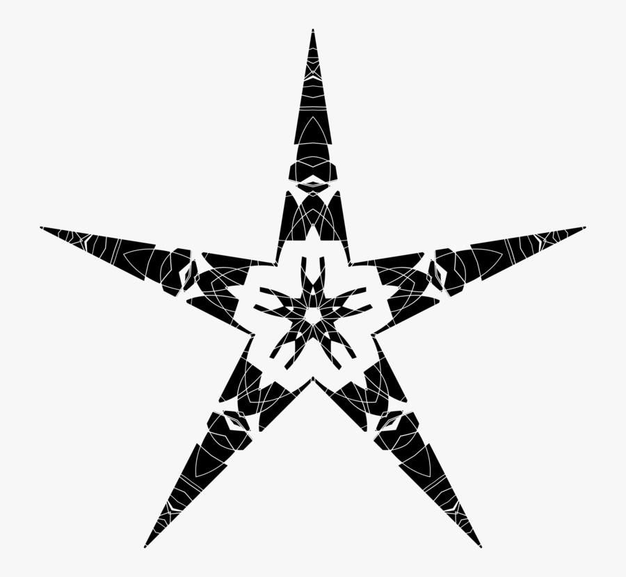 Star,symmetry,monochrome Photography - Portable Network Graphics, Transparent Clipart