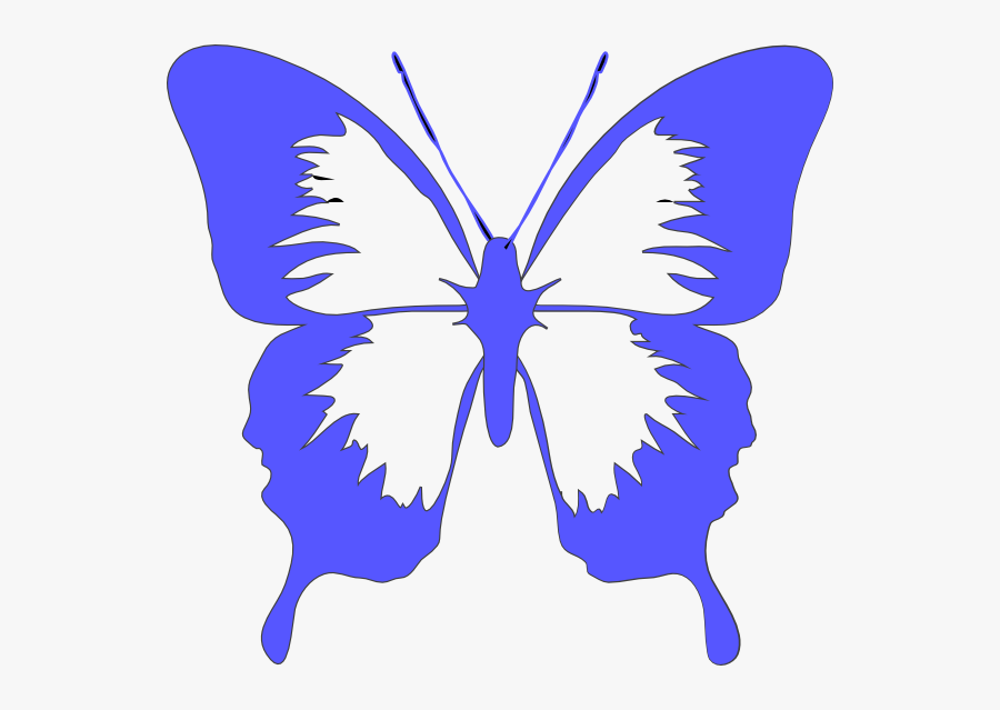 Butterfly Light Blue Clip Art At Clker - Butterfly Png Black And White, Transparent Clipart