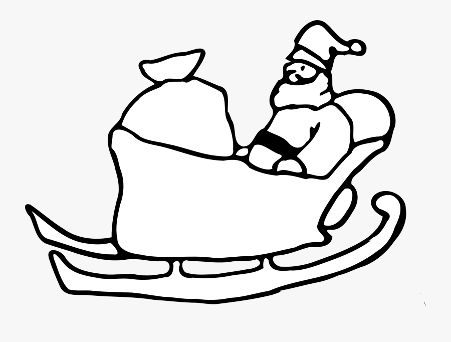 28 Collection Of Sleigh Clipart Black And White - Draw Santa In Sleigh, Transparent Clipart