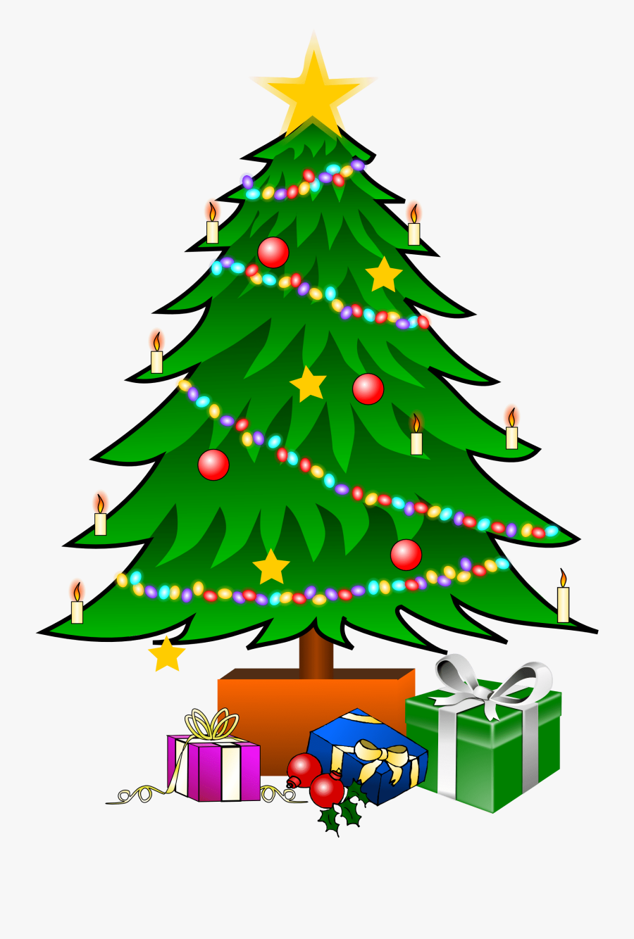This Nice Christmas Tree With Presents Clip Art Can - X Mas Tree Clipart, Transparent Clipart