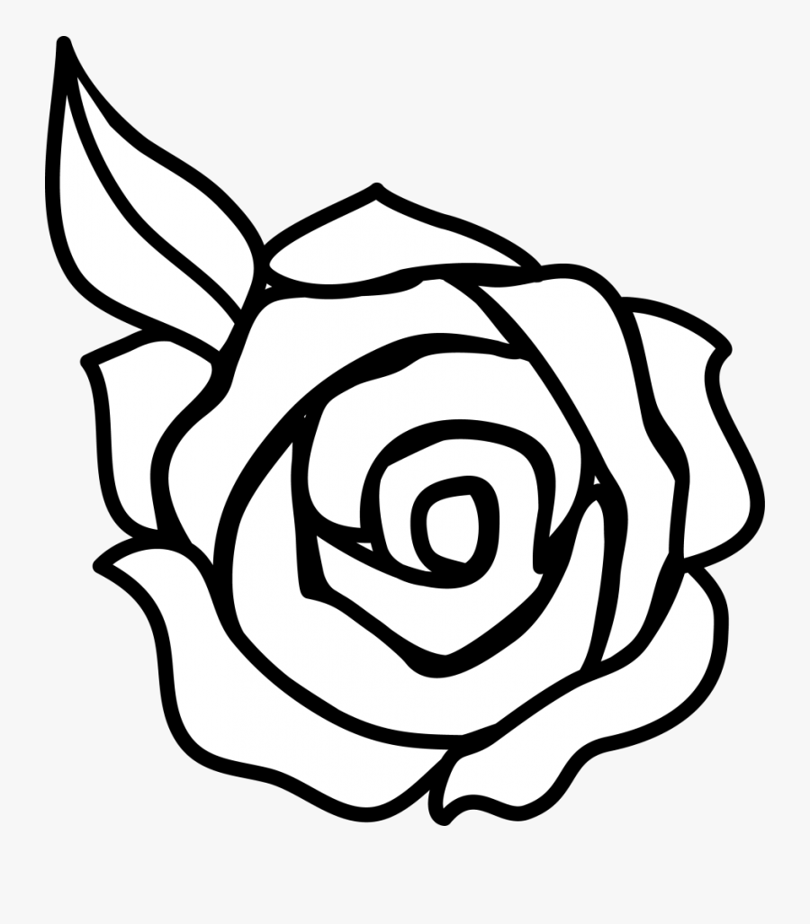 Flower Black And White Rose Flower Clipart Black And - Simple Rose Draw Easy, Transparent Clipart