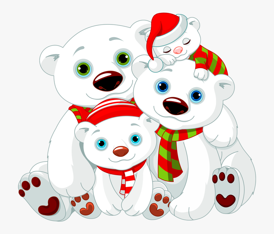 Christmas Clip Art Polar Bear With Transparent Background, Transparent Clipart