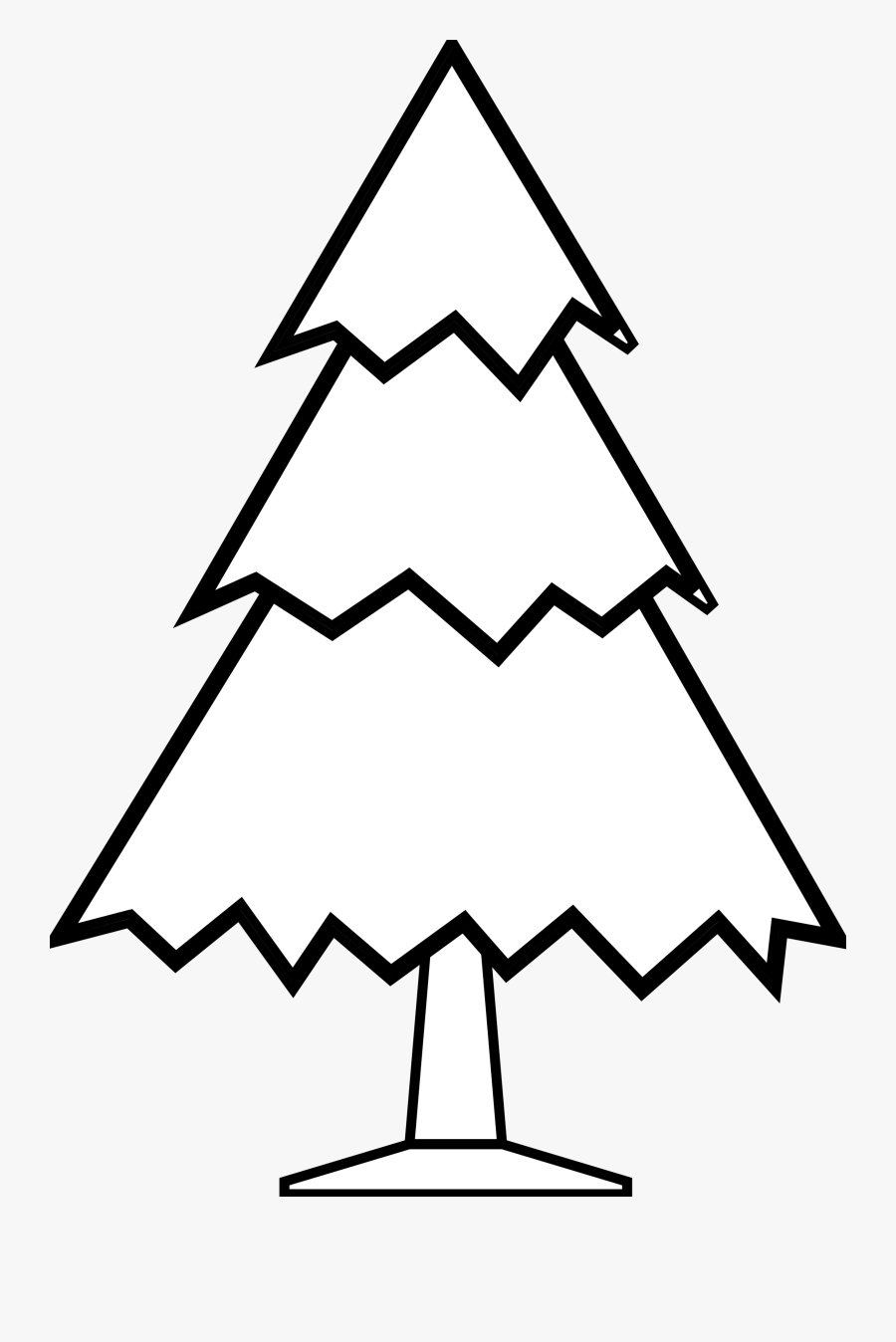 Christmas Tree Black And White Christmas Tree Clipart - Simple Line Drawing Of A Tree, Transparent Clipart