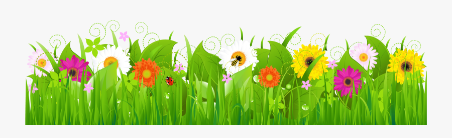 Clipart Flowers Clipartix - Grass With Flower Border, Transparent Clipart