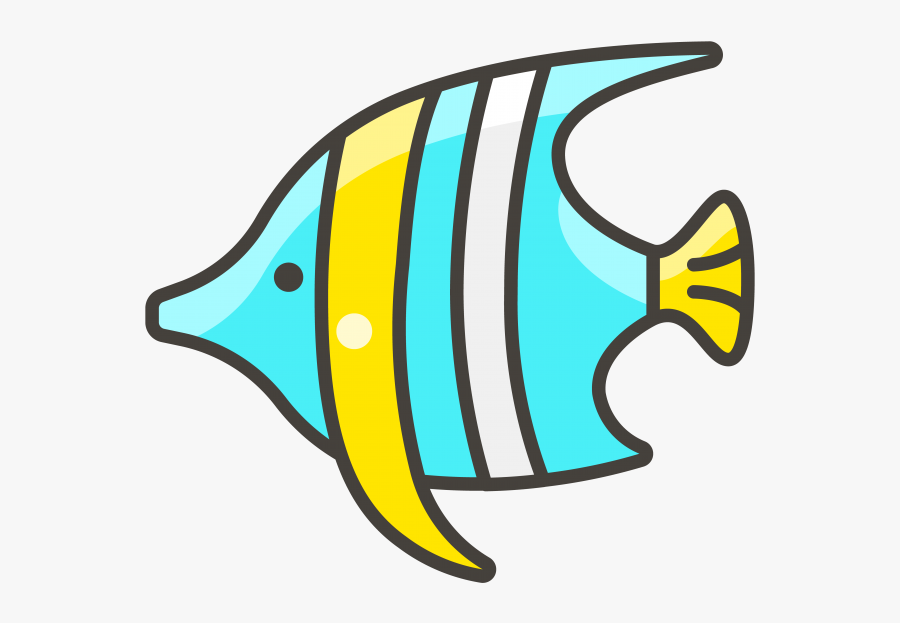 Tropical Fish Emoji Icon - Cute Simple Cartoon Fish, Transparent Clipart