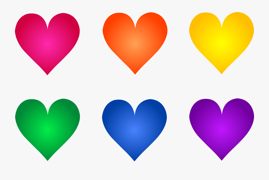 Colorful Hearts Clipart, Transparent Clipart