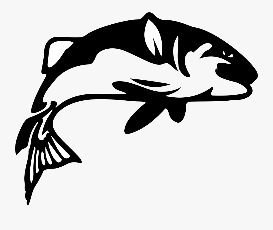 Fish Bass Fishing Clipart Free Best On Transparent - Fish Silhouette, Transparent Clipart