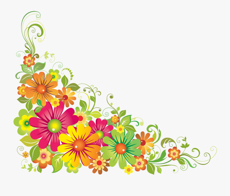 Flores Pink Flowers Clipart - Flower Corner Design Png, Transparent Clipart