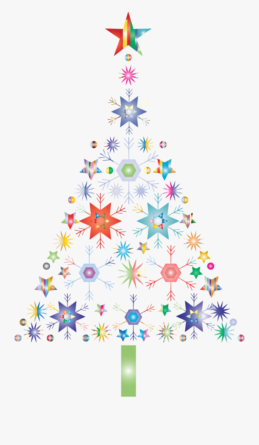 Abstract Snowflake Christmas Tree Png - Christmas Tree Png Abstract, Transparent Clipart