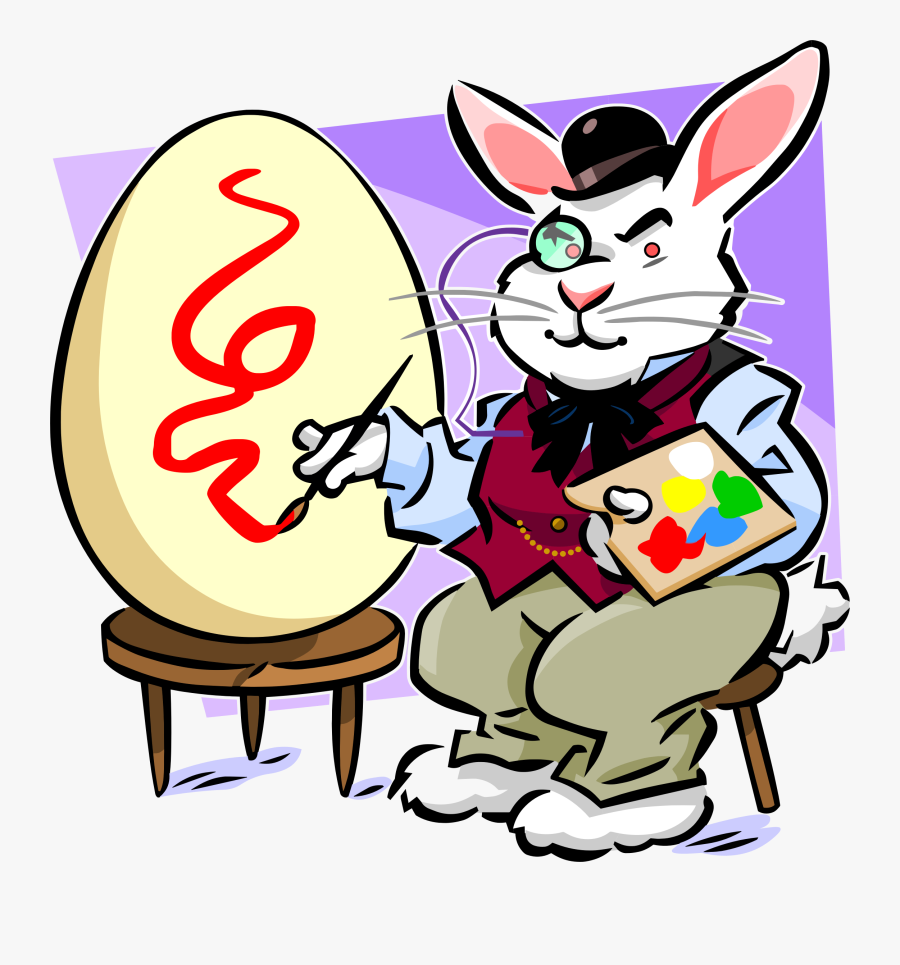 Art,easter Bunny,artwork - Painter Rabbit, Transparent Clipart