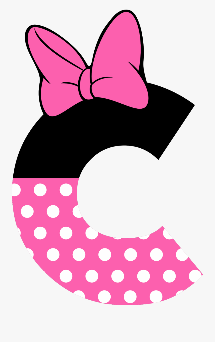 Minnie Mouse Pink Bow Png - Minnie Mouse Letters, Transparent Clipart
