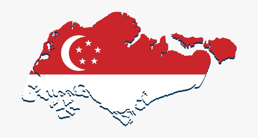 Singapore City Tours - Singapore Map And Flag, Transparent Clipart
