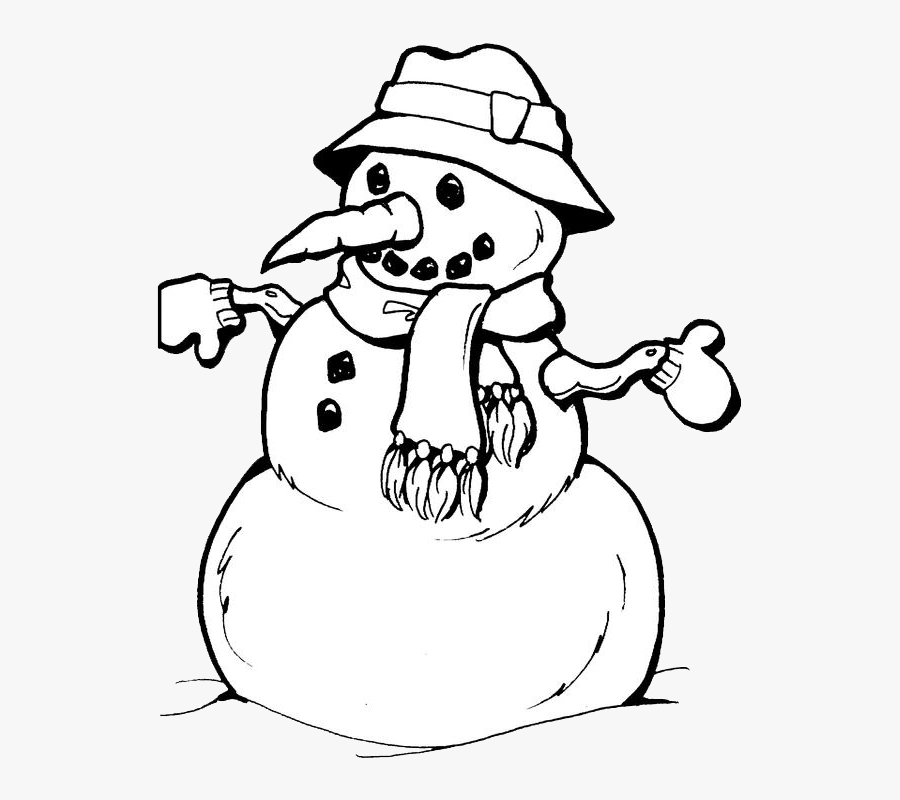 Transparent Mitten Clipart - Snowman Coloring Pages For Kids, Transparent Clipart