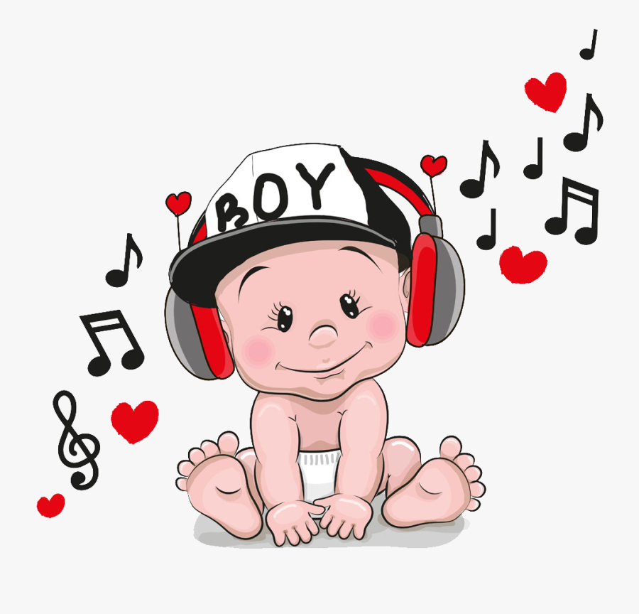 Transparent Listen To Music Clipart Cartoon Baby With Headphones Free Transparent Clipart Clipartkey