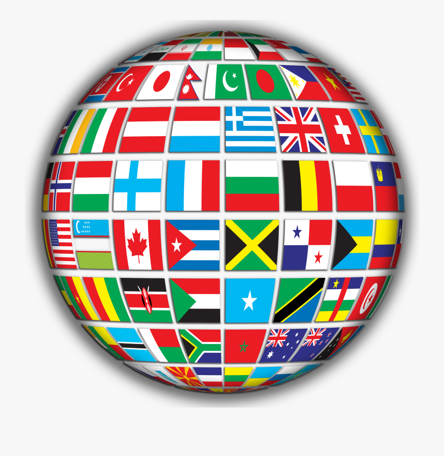 Clipart Countries Of The World - Globe Flags Of The World, Transparent Clipart