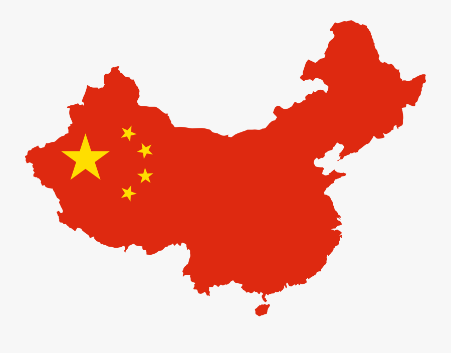 China Map Flag - China Country Shape Flag, Transparent Clipart