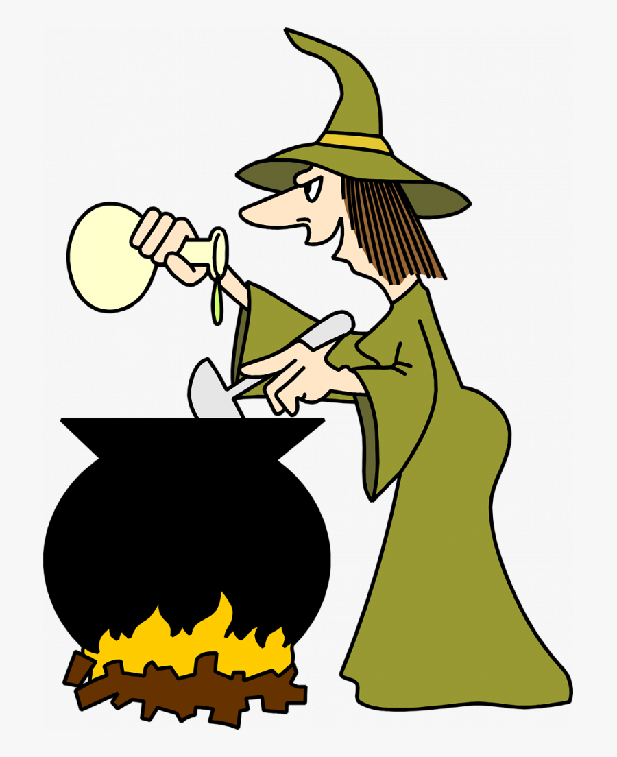 Sturdy Witches Images Free - Witch Cooking In Cauldron, Transparent Clipart