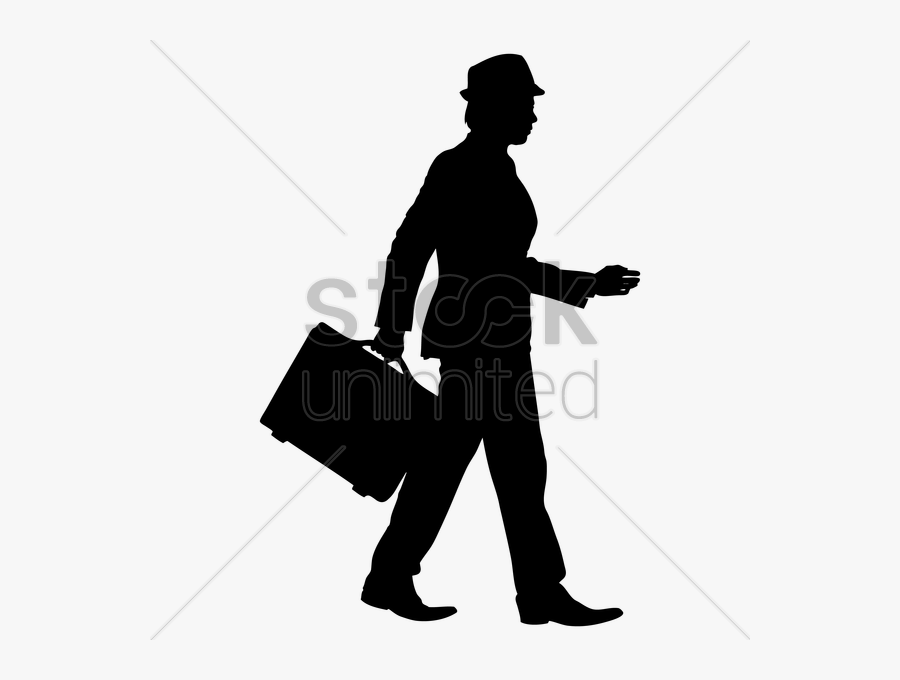 Transparent Businessman Silhouette Png - Businessman With Briefcase Silhouette, Transparent Clipart