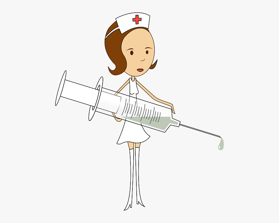 Nurse, Woman, Person, Girl, Syringe, Injection, Shot - Nurse Funny Png, Transparent Clipart