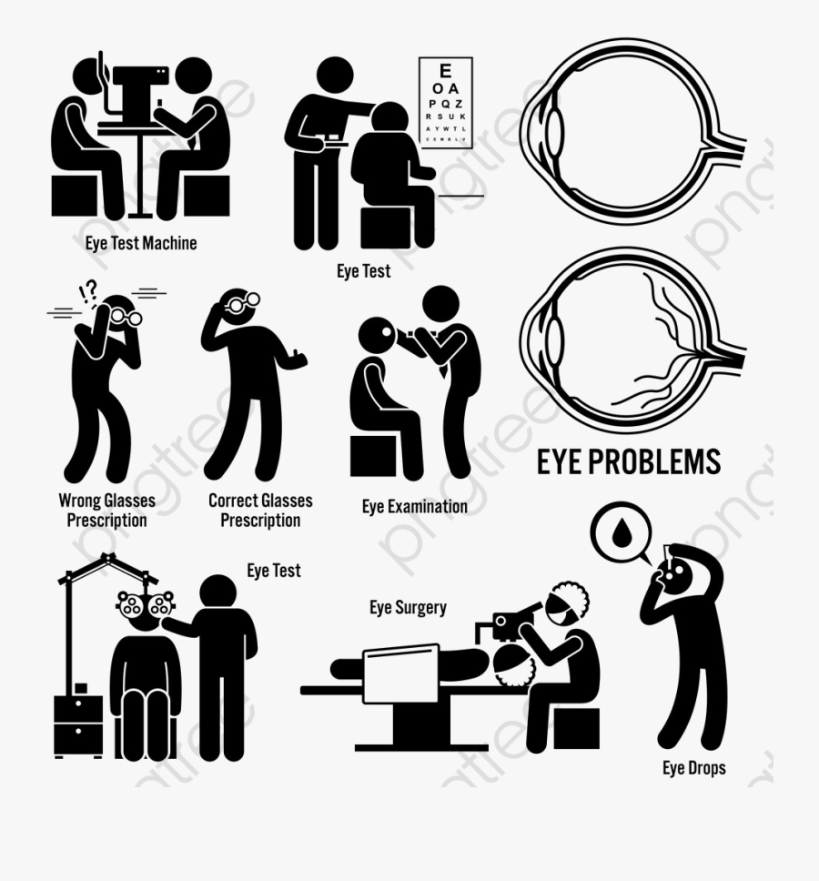Eye Exams - Eye Testing Line Art, Transparent Clipart