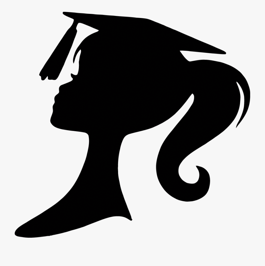 Silhouette Graduation Ceremony Square Academic Cap - Cap And Gown Silhouette, Transparent Clipart