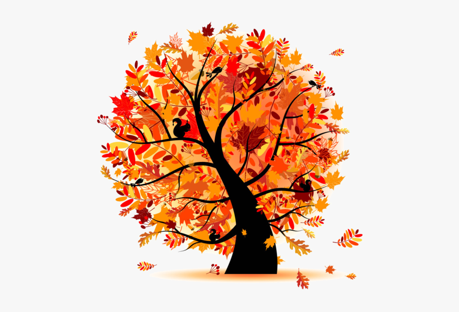 Fall Tree Clipart - Autumn Trees Illustration, Transparent Clipart