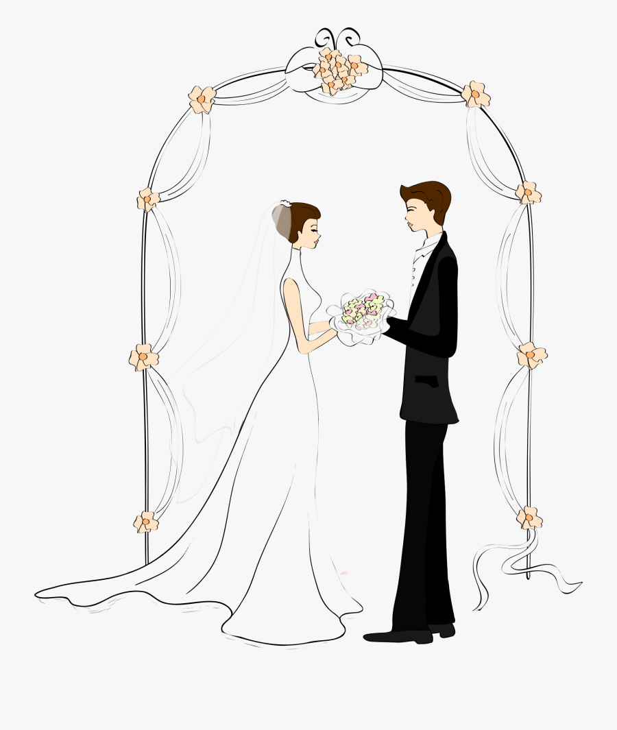 Download And Couple Cartoon Arches Marriage Wedding Drawing ...