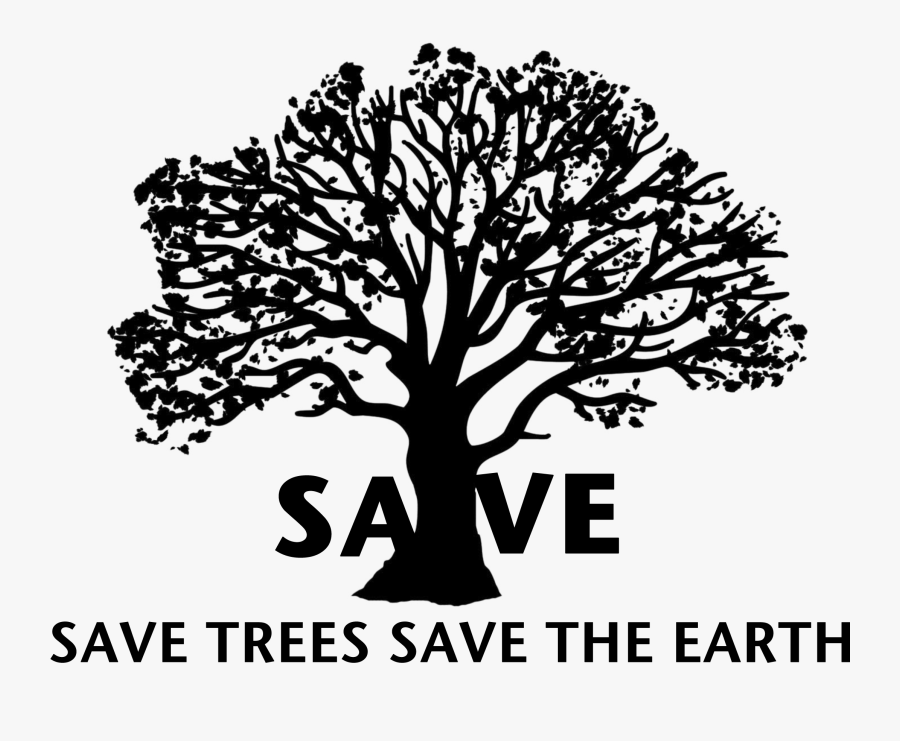 Save Tree Png Black, Transparent Clipart