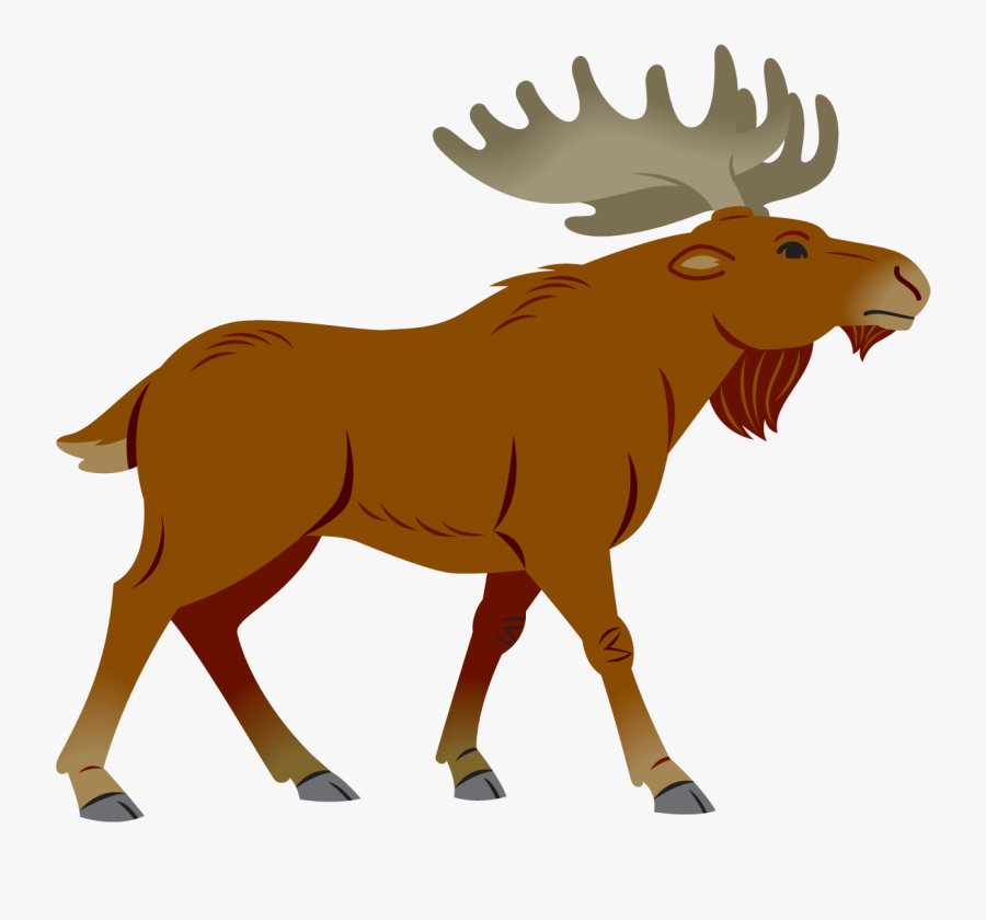 Moose Clipart Simple Cartoon - Cartoon Simple Moose, Transparent Clipart