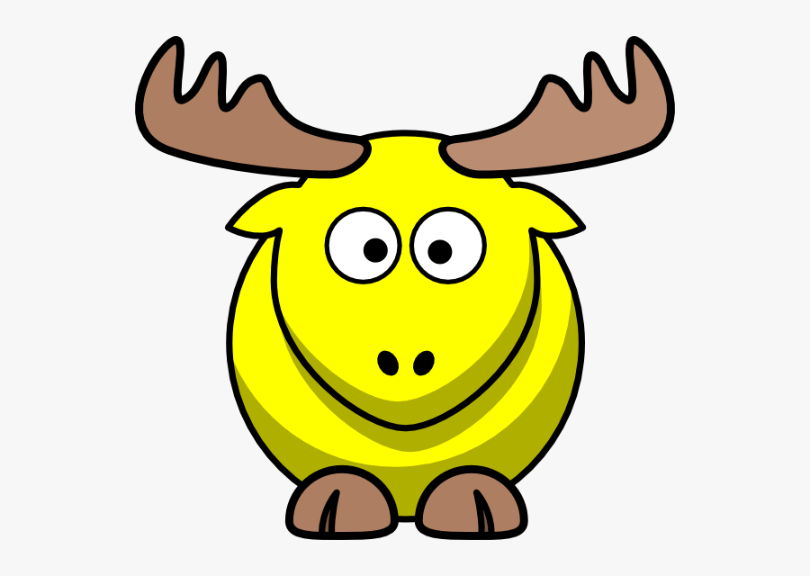 Yellow Moose Cartoon Svg Clip Arts - Moose Animated, Transparent Clipart