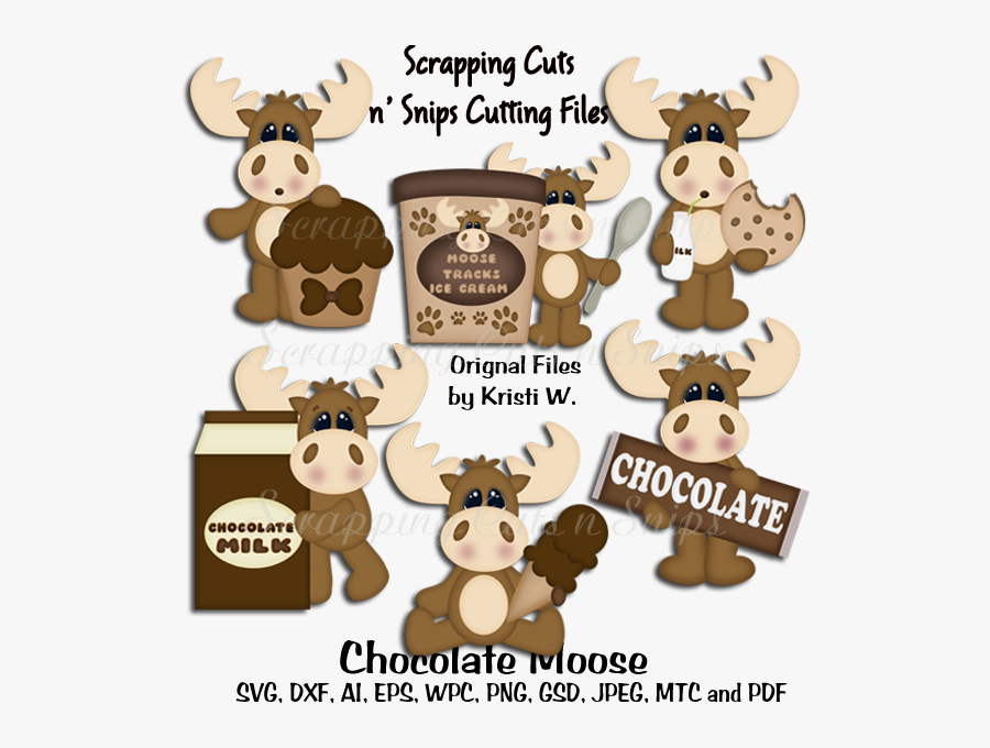 Chocolate Moose Cutting Files - Cartoon, Transparent Clipart