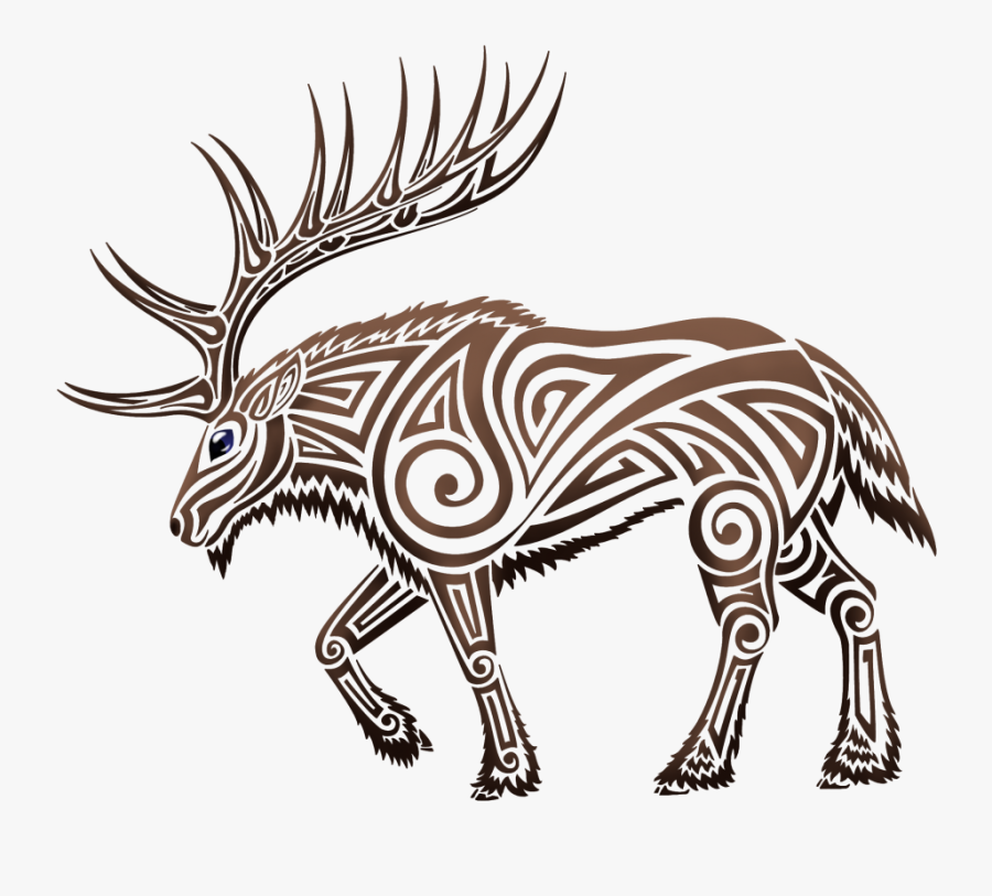 Collection Of Free Moose Drawing Tribal Download On - Tribal Elk, Transparent Clipart