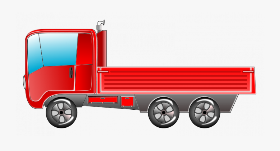 Red Truck Vector Image - 10 Wheeler Truck Clipart, Transparent Clipart