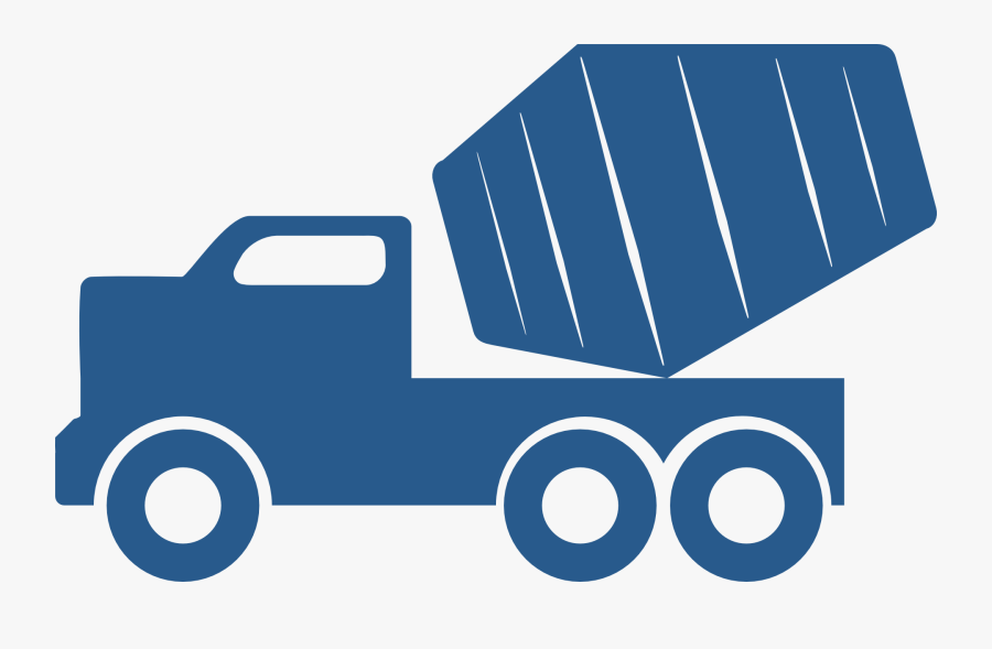 Truck, Blue, Mixer, Wheels, Cement, Dump, Tires - Concrete Truck Clipart Black And White, Transparent Clipart